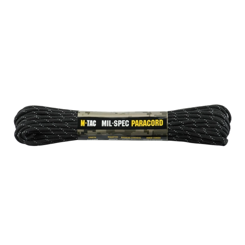 Linka Paracord 3,6 mm M-Tac 550 Mil-Spec - 30m - Black Reflective