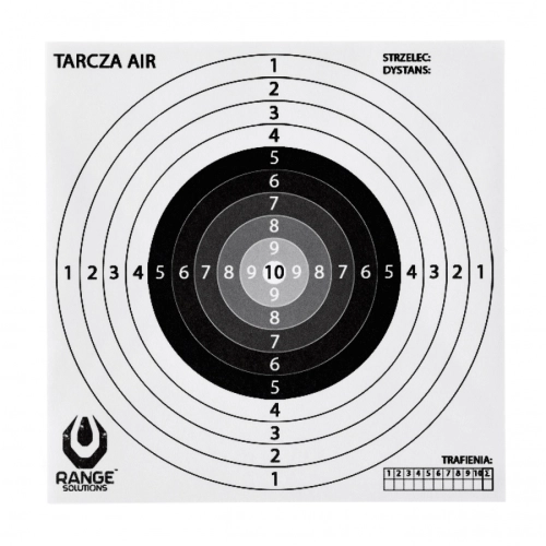 Tarcze Strzeleckie Range Solutions AIR 100szt - Papierowa Tarcza 14x14 cm
