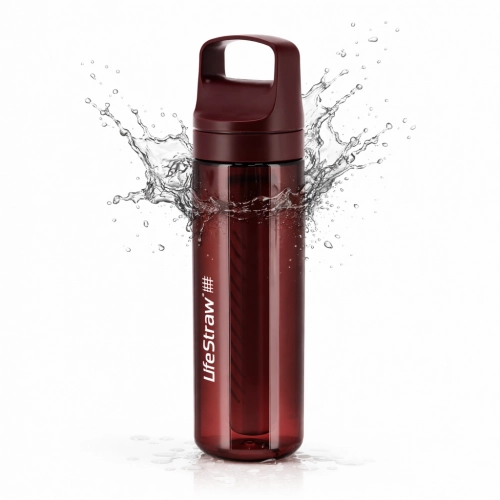 Butelka Filtrująca z Filtrem do Wody 0,65l LifeStraw Go 2.0 - Bordowa