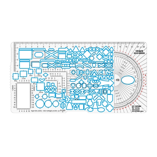Szablon Kreślarski Linijka Taktyczna Ecopybook Small Tactical Ruler NATO (Blue)