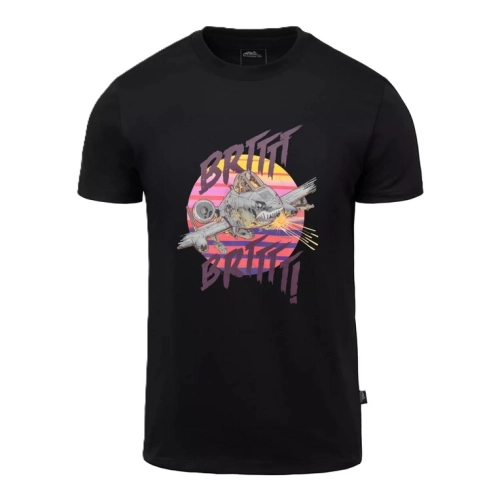 Koszulka z Nadrukiem Męska Bawełniana Helikon T-shirt A10 Warthog - Czarna