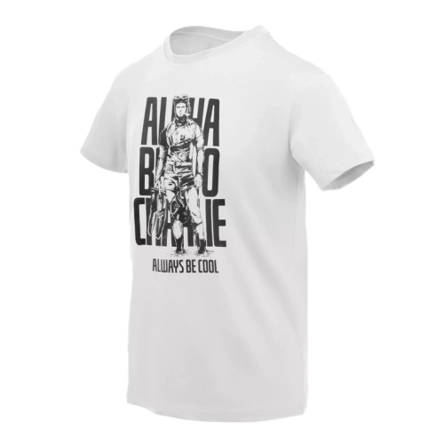 Koszulka z Nadrukiem Męska Bawełniana Helikon T-shirt ABC Alfa Bravo Charlie - Biała