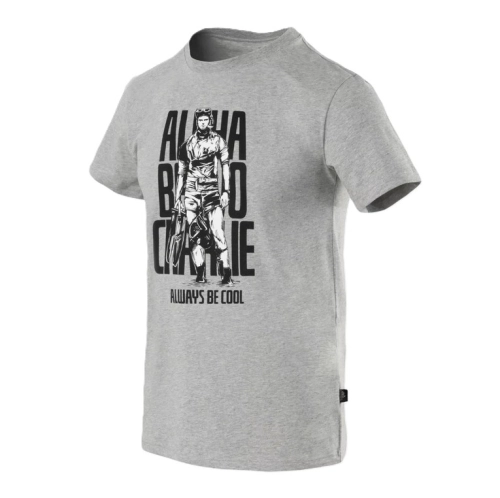 Koszulka z Nadrukiem Męska Bawełniana Helikon T-shirt ABC Alfa Bravo Charlie - Grey Melange