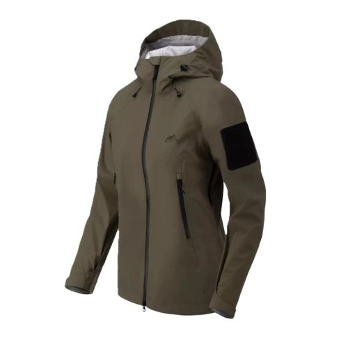 Kurtka Przeciwdeszczowa Przejściowa Damska Helikon Hardshell Squall - Taiga Green