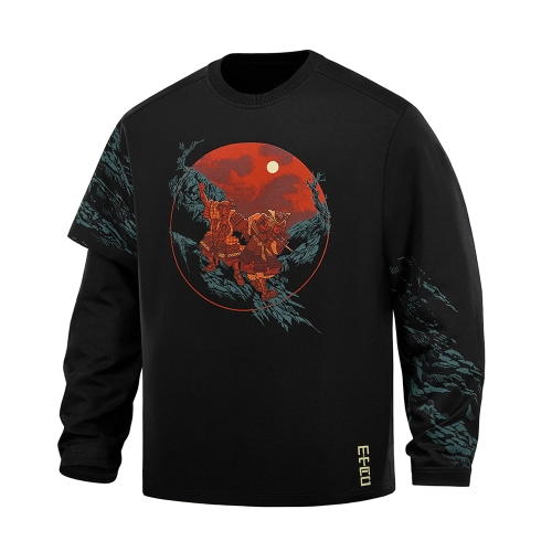 Bluza Męska z Nadrukiem M-Tac Two Samurai - Czarna