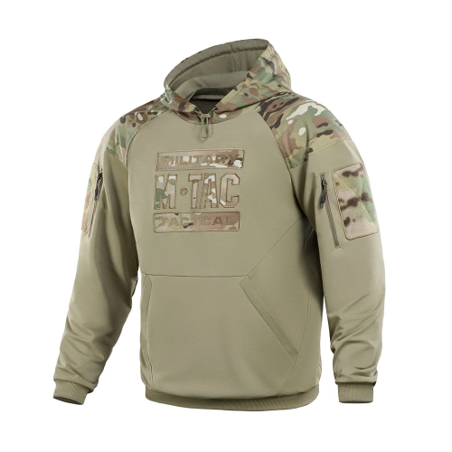 Bluza z Kapturem Męska z Nadrukiem M-Tac Combat - Tan