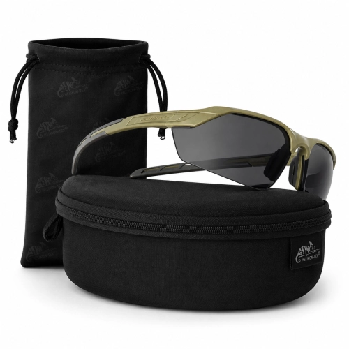 Okulary Ochronne Strzeleckie Przeciwsłoneczne Helikon TrinRay Basic - Adaptive Green/Smoked