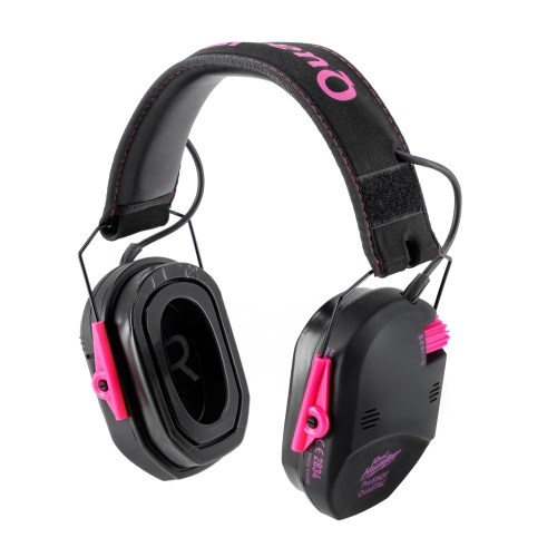 Ochronniki Słuchu Słuchawki Aktywne RealHunter ProSHOT QuadTAC - Czarny/Devil Pink
