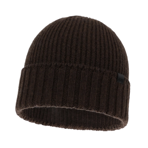 Czapka Zimowa Męska Wełniana 100% Merino BRUNER (55-60) - Brązowa