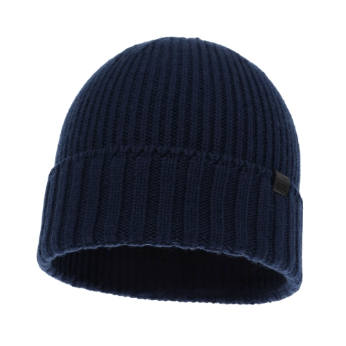 Czapka Zimowa Męska Wełniana 100% Merino BRUNER (55-60) - Granatowa