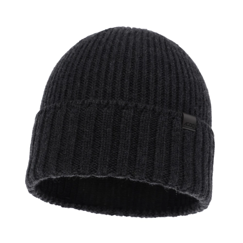 Czapka Zimowa Męska Wełniana 100% Merino BRUNER (55-60) - Ciemnoszara